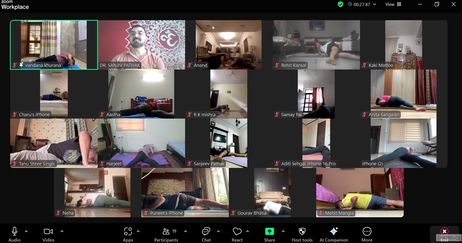 Yoga at home online classes by Chaitanya Yoga Foundation Faridabad