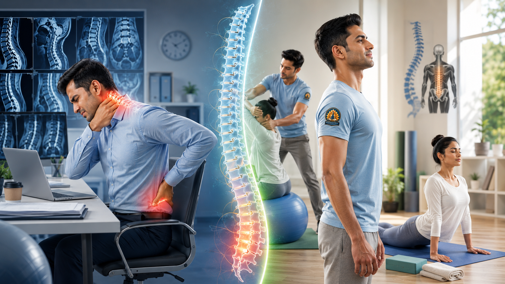 Neck and Back Pain: The Role of Physiotherapy, Yoga Therapy, and Medical Care